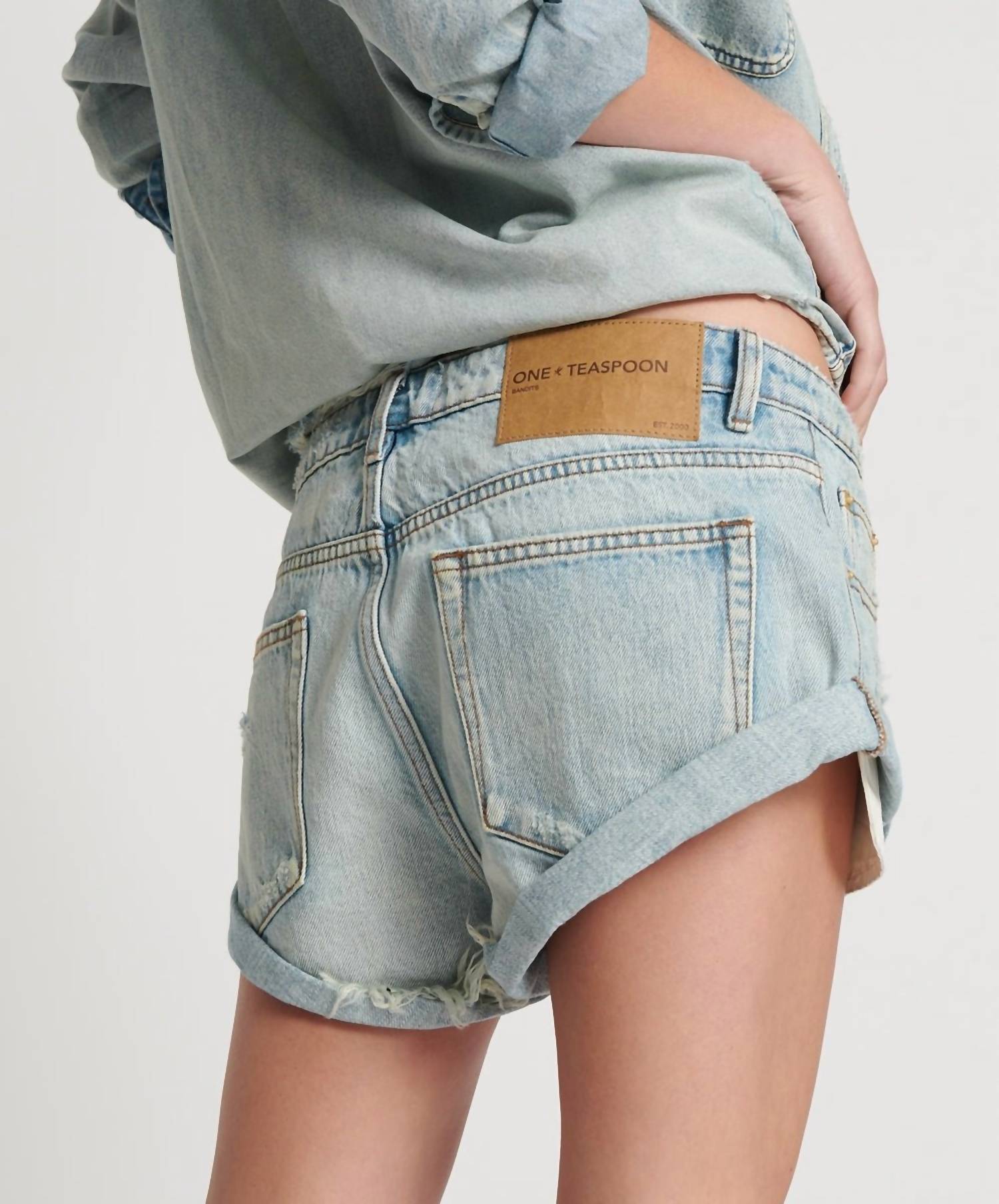 One Teaspoon - Bandits Low Waist Denim Shorts