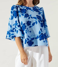Sugarlips - Skyline Floral Flutter Sleeve Top