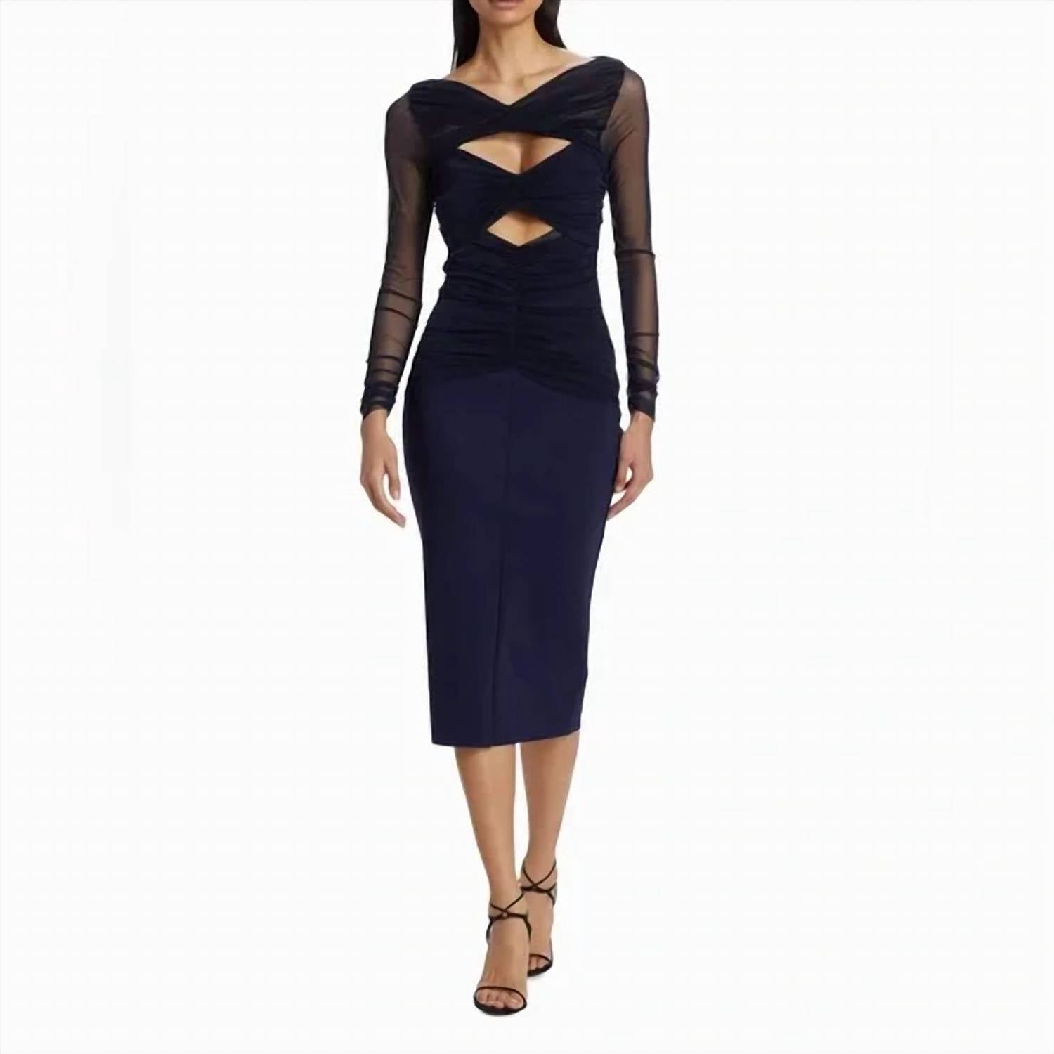 Chiara Boni - Leitha Cutout Mixed Media Sheath Dress