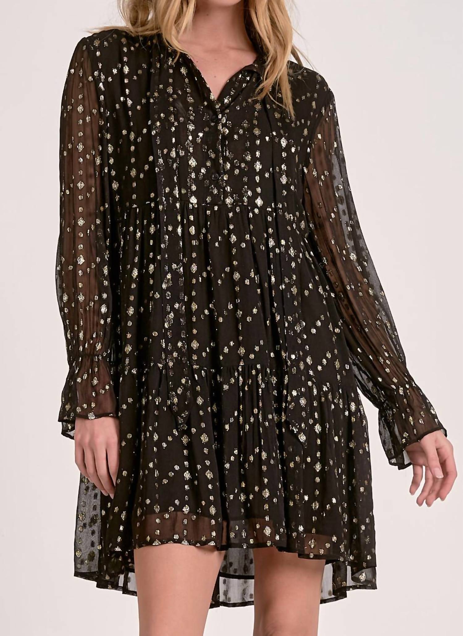 Elan - Long Sleeve Holiday Dress