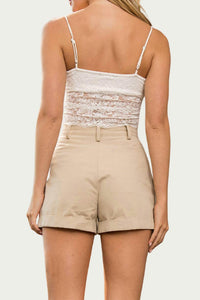 JANE EXPOSED-POCKET COTTON-TWILL SHORTS