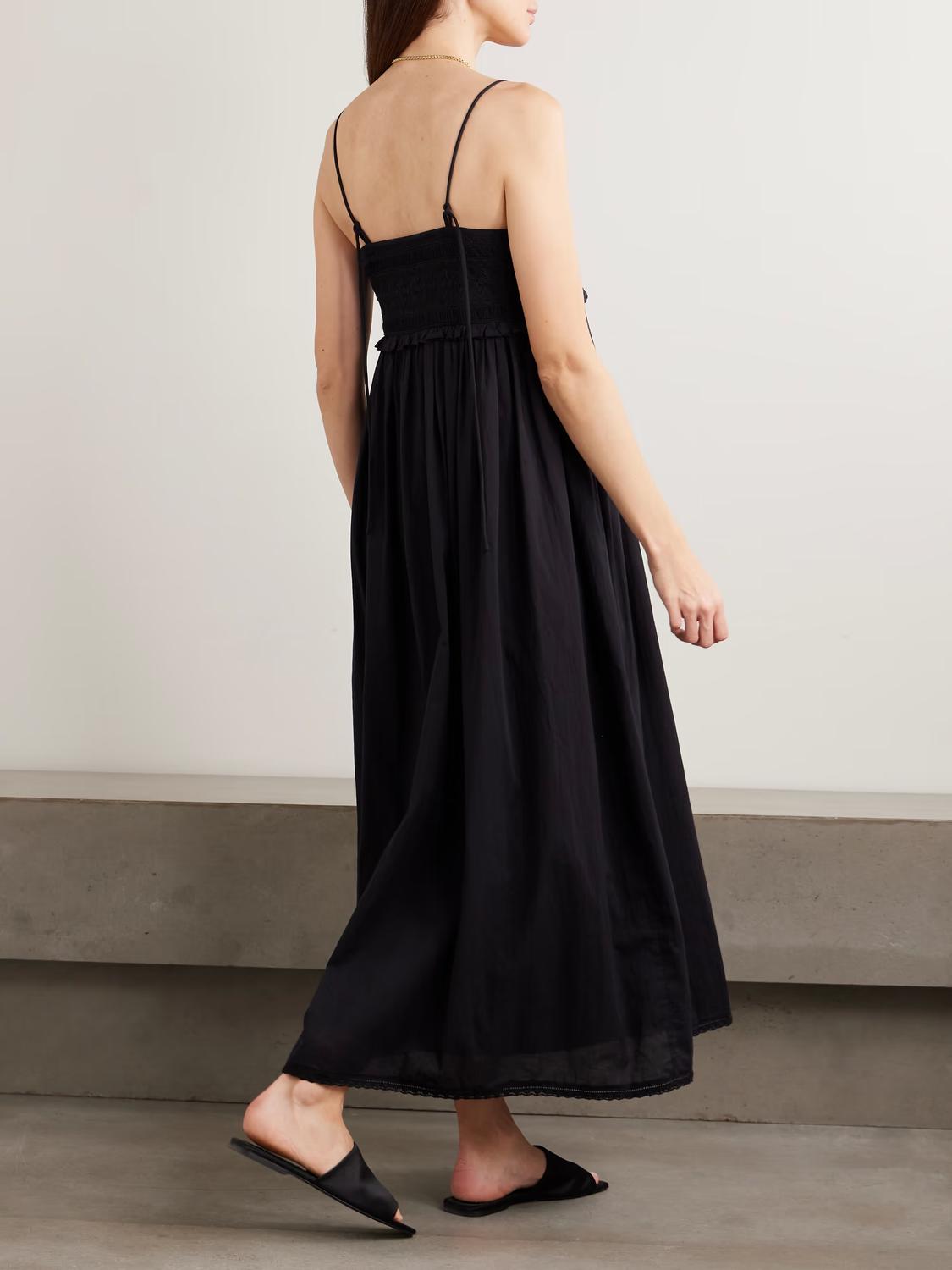 Posse - Danielle Lace-trimmed Cotton Midi Dress