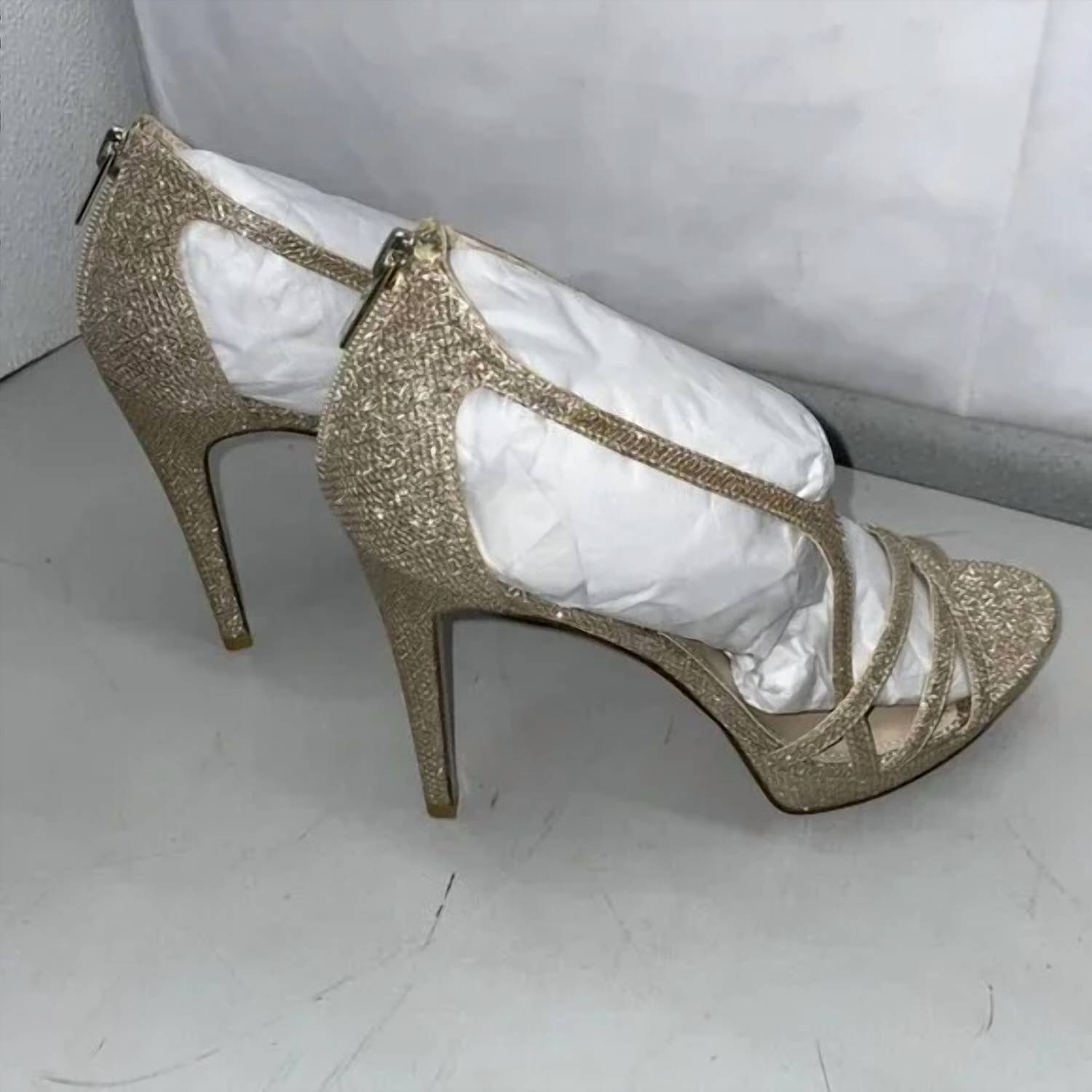 PELLE MODA Women's Oneda Platform Heel Sandals in platinum gold metallic - women's sandal - alternate view