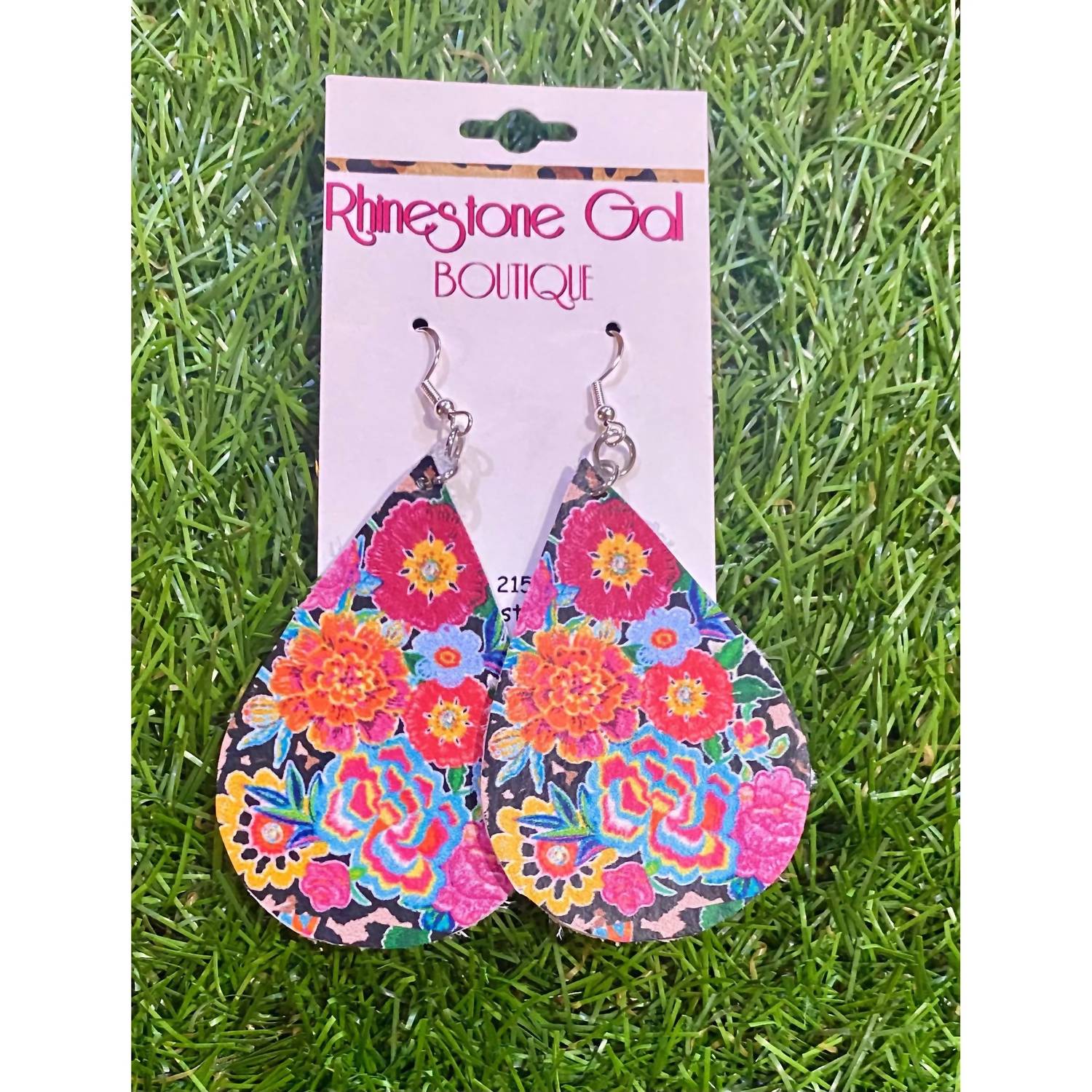 Real Mccoy - Women's Fiesta Floral Leather Teardrop Earrings