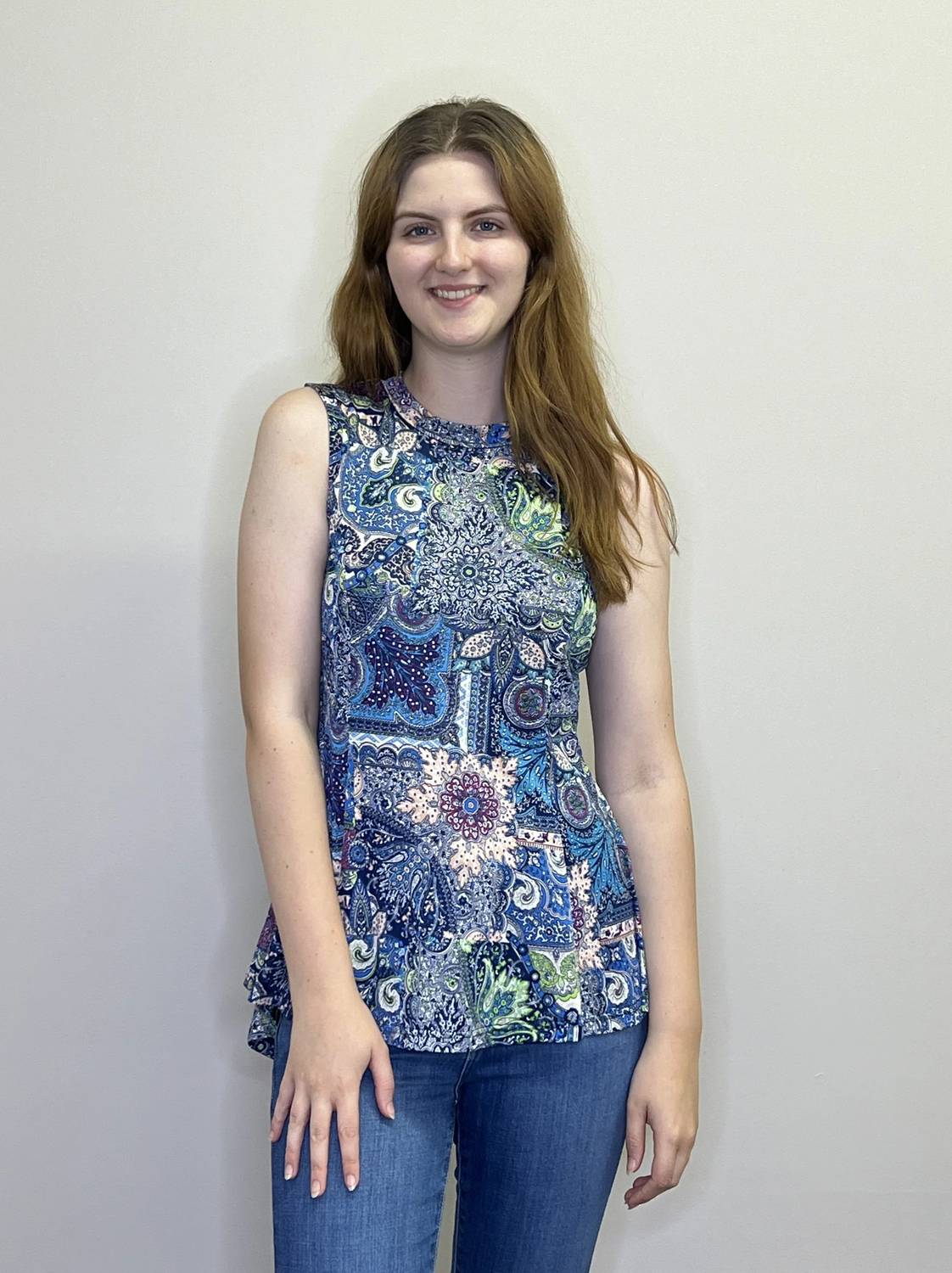Papillon - Patchwork Stretch Peplum Style Top