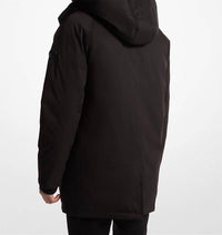 MICHAEL KORS Melrose 2-in-1 Woven Parka Full Zip Jacket in 1 woven parka full zip jacket in black - men's jacket - detail view