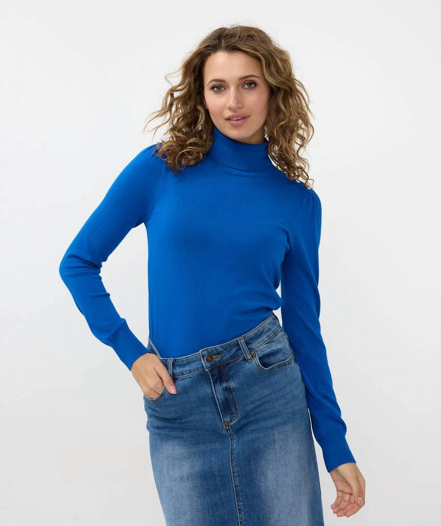 Esqualo - Freya Fancy Detail Shoulder Turtleneck Sweater