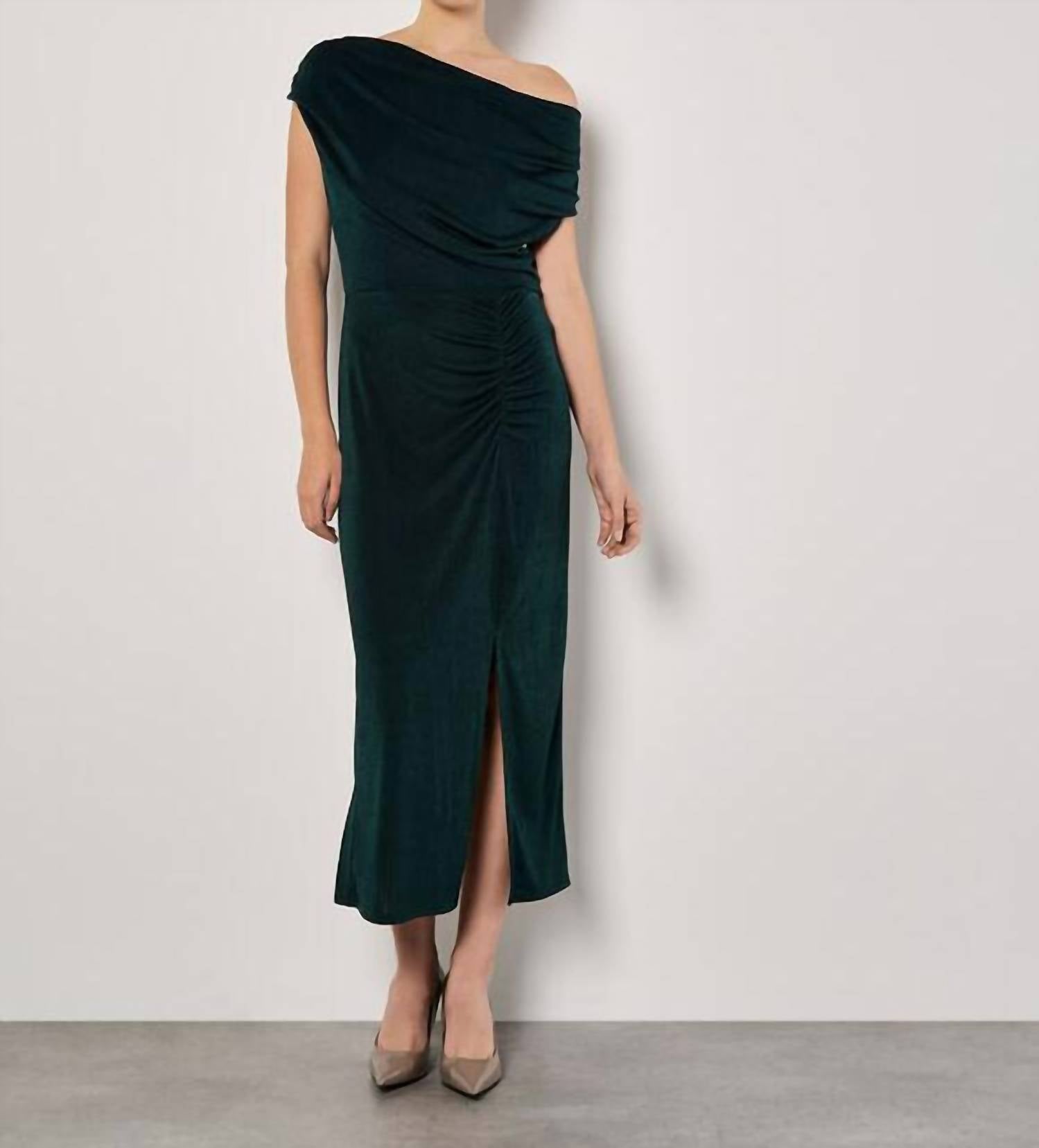 Apricot - Wicked Shiny Ruched Dress