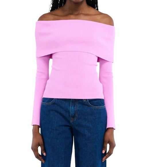 Nia - Palmer Off Shoulder Bell Sleeve Ribbed Sweater