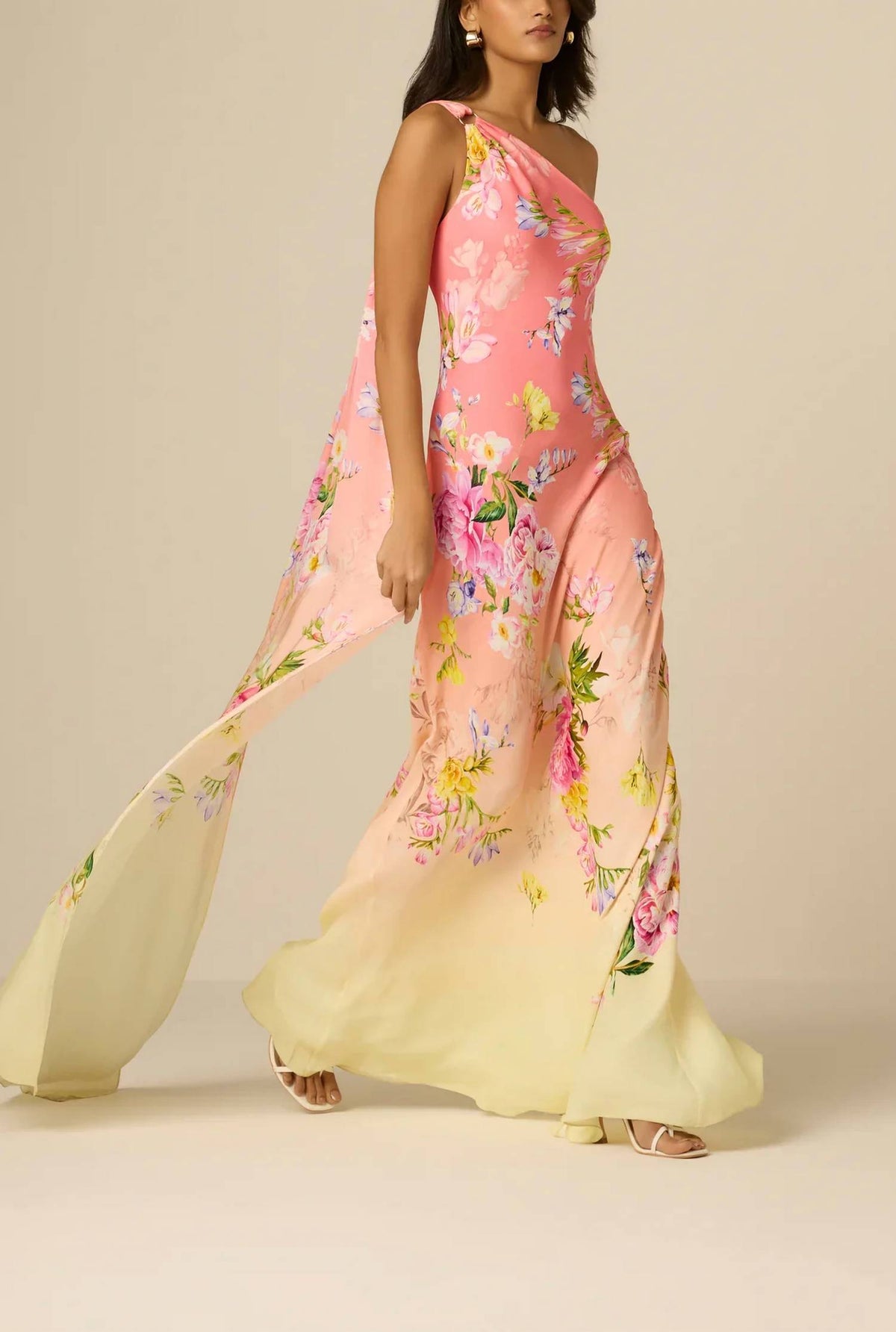 Hemant & Nandita - Avya One Shoulder Sash Dress