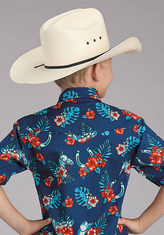 Stetson - Boy's Roper Fitted Short Sleeve Snap Shirt