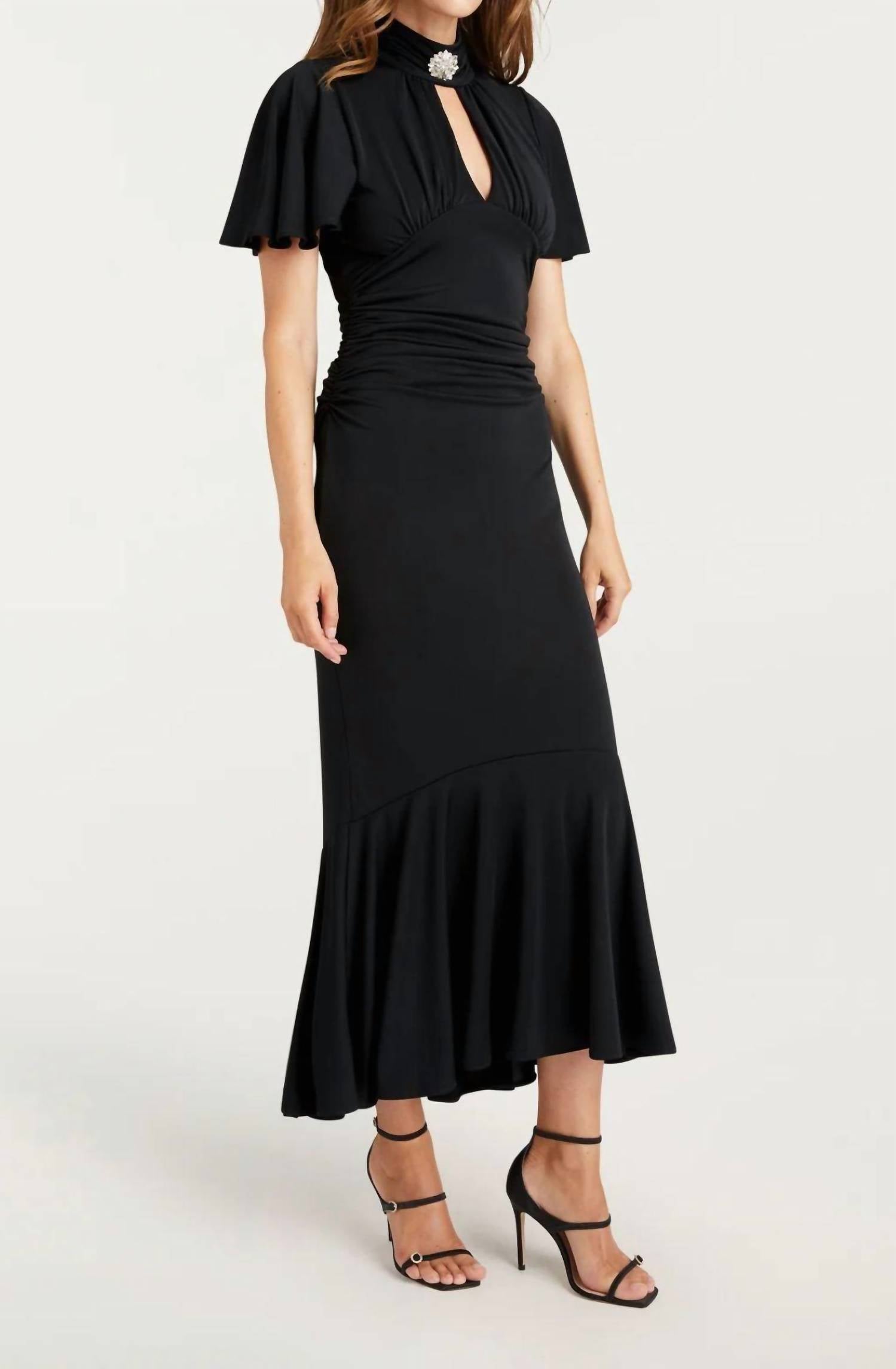 cinq a sept Rosita Trumpet Dress in black - women's dress - alternate view
