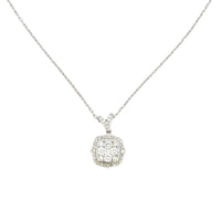 Aamiaa - 0.61 Carat Natural Diamond Cushion Halo Cluster Pendant