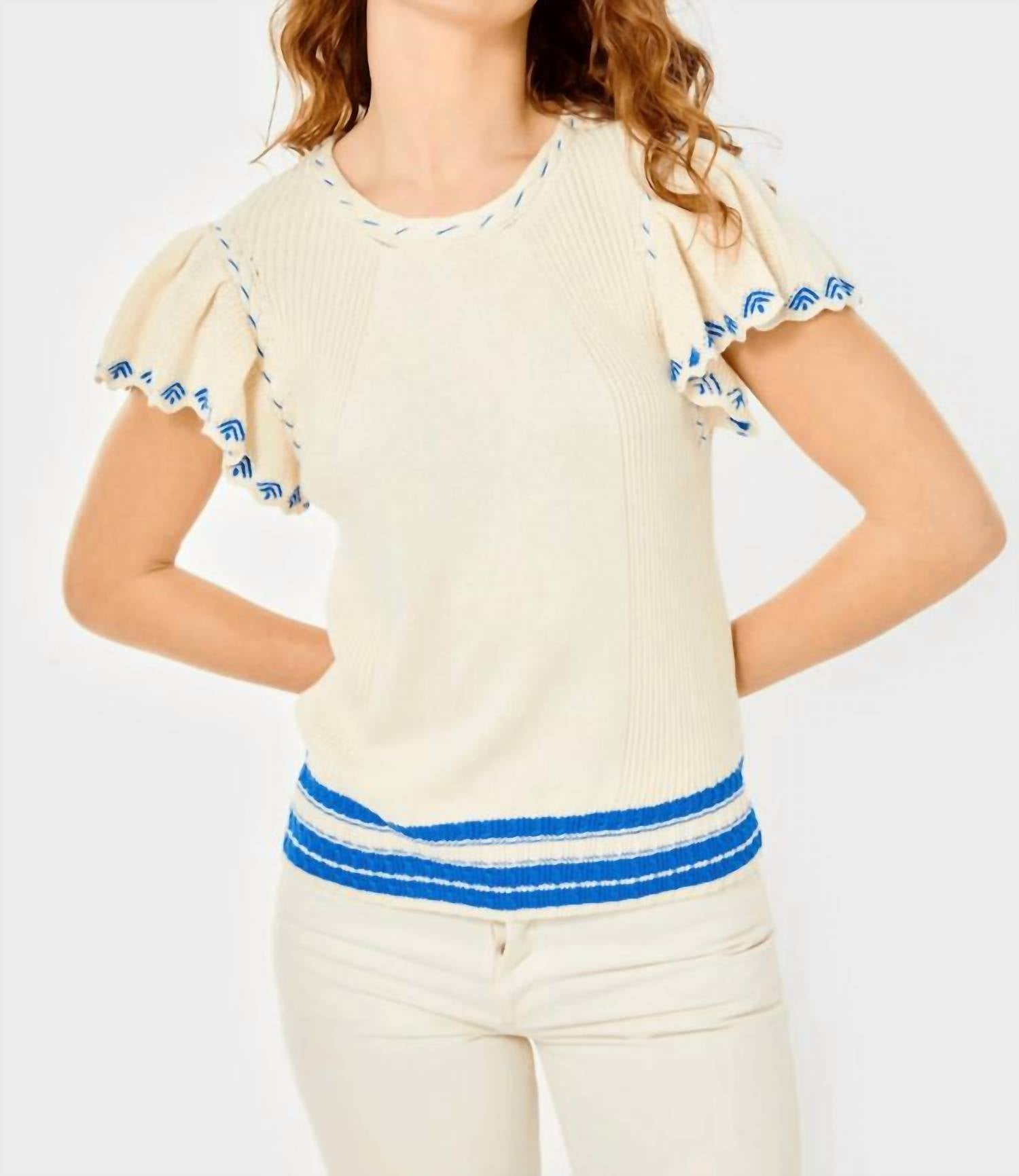 Cartolina Nantucket - Madeline Short Sleeve Sweater