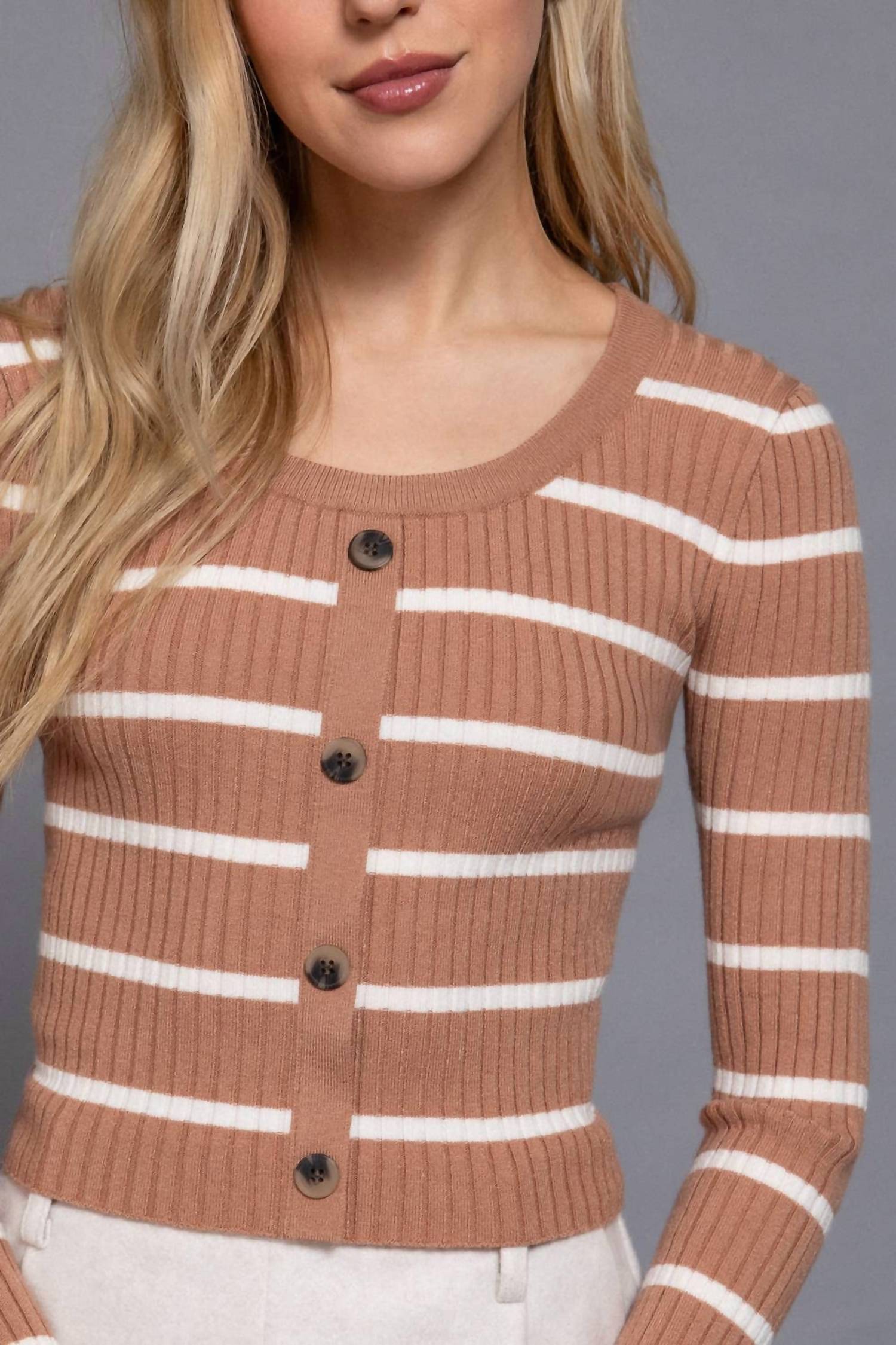 Active Basic - Round Neck Stripe Sweater