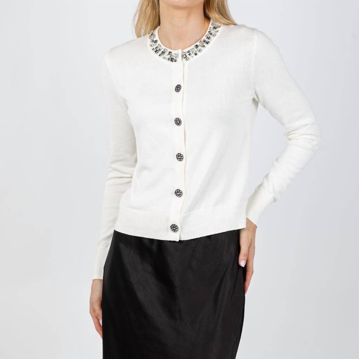 J. Society - Bella Jewel Neck Cardigan
