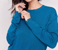 Charlie B - Frayed Edge Round Hem Sweater
