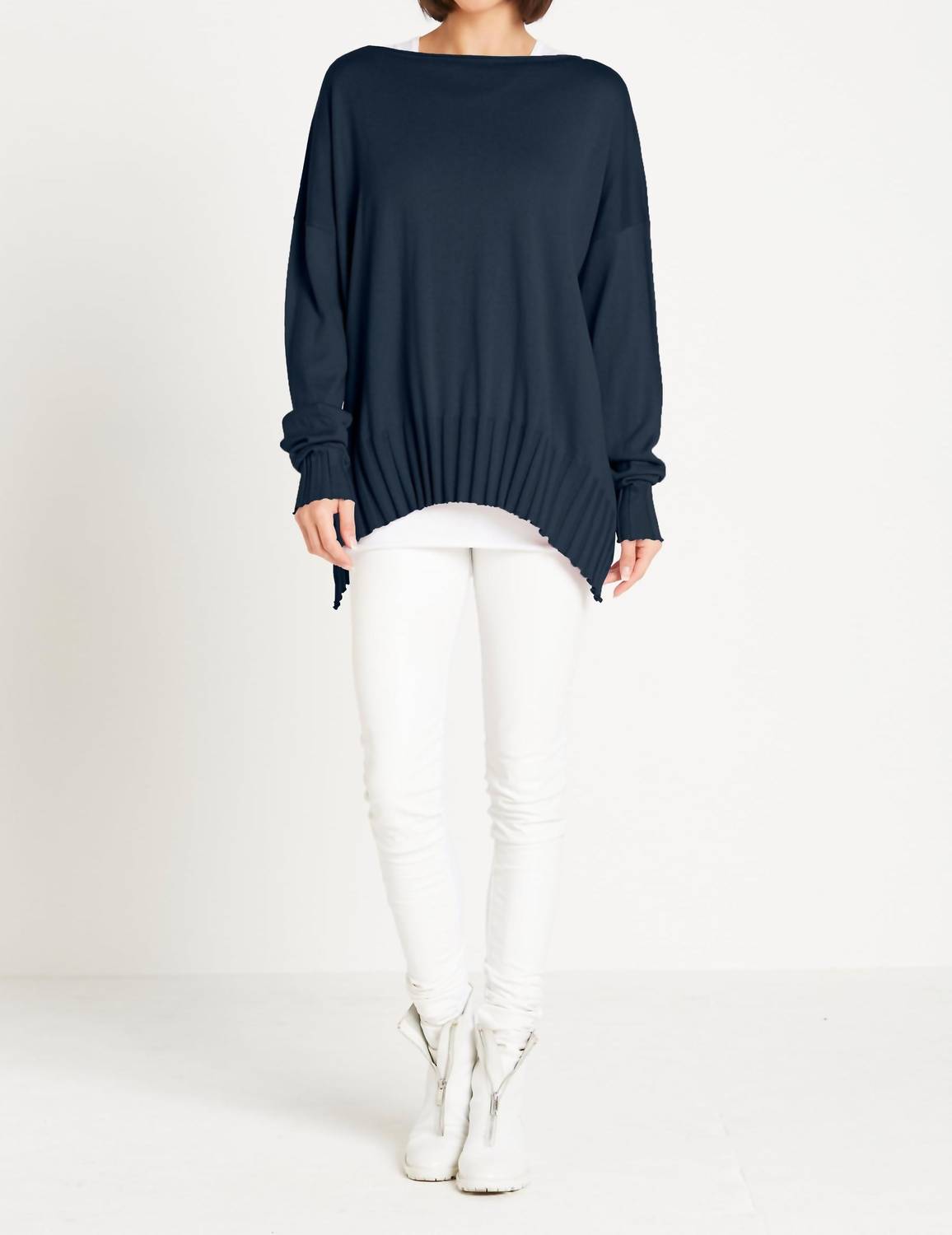 Planet By Lauren G. - Ribbed Boatneck Top