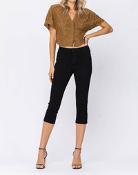Judy Blue - Mid-rise Skinny Capri Jeans