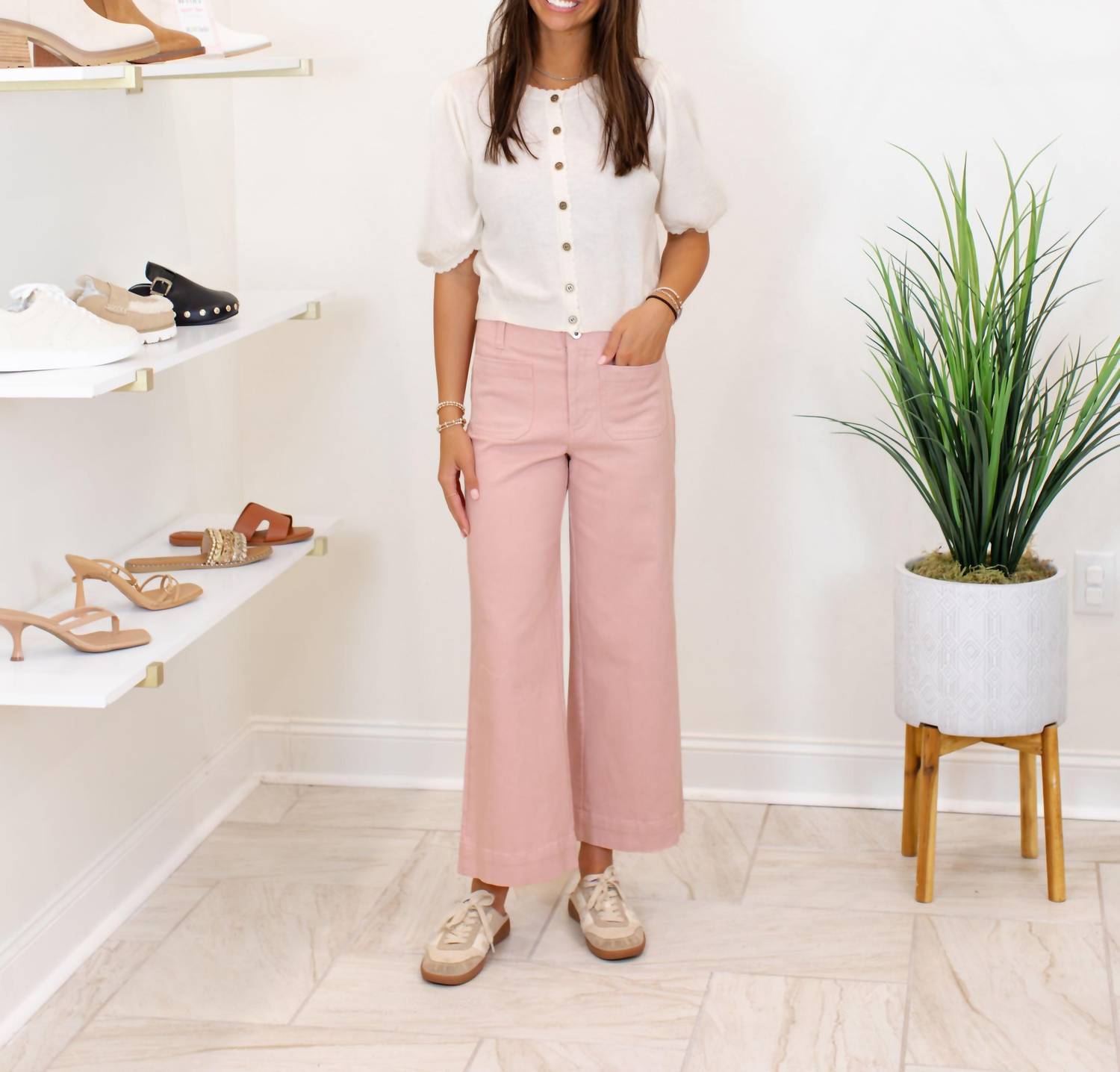 Rae Mode - Cotton Twill Wide Leg Pant