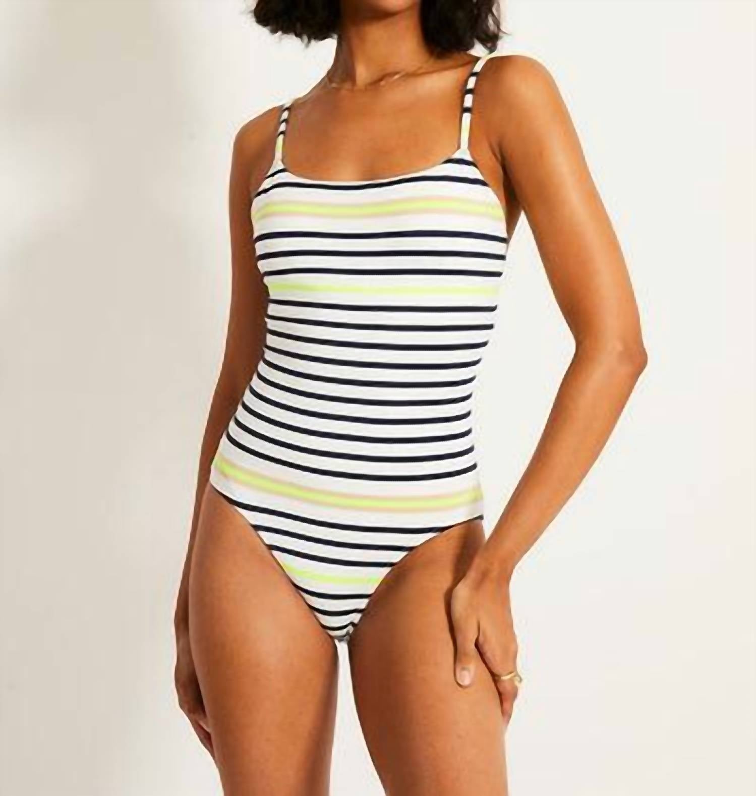 LEMLEM Elene One Piece Swimsuit in bahar cream - women's swimwear - detail view