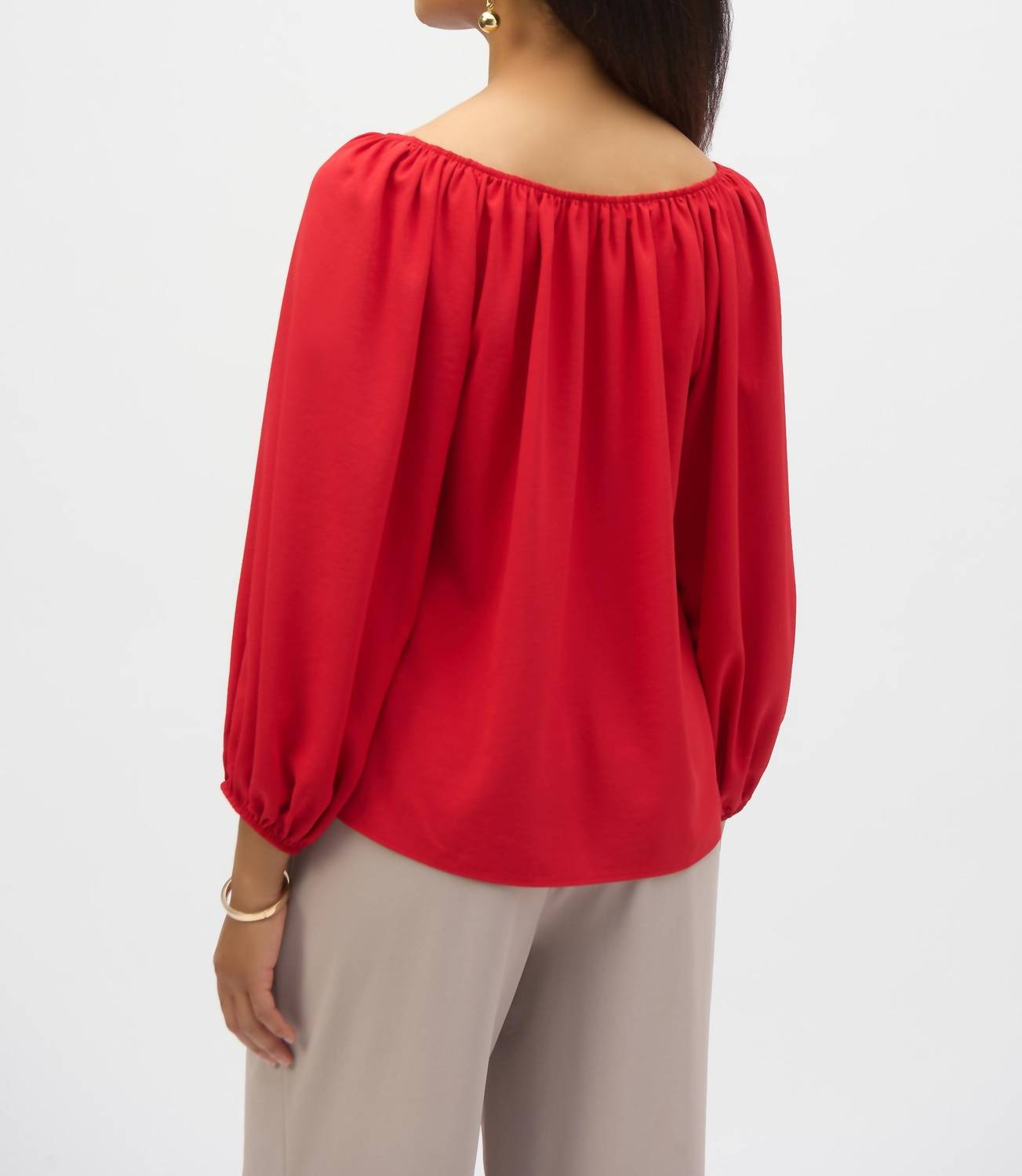 Joseph Ribkoff - Off Shoulder Eggshell Flared Top