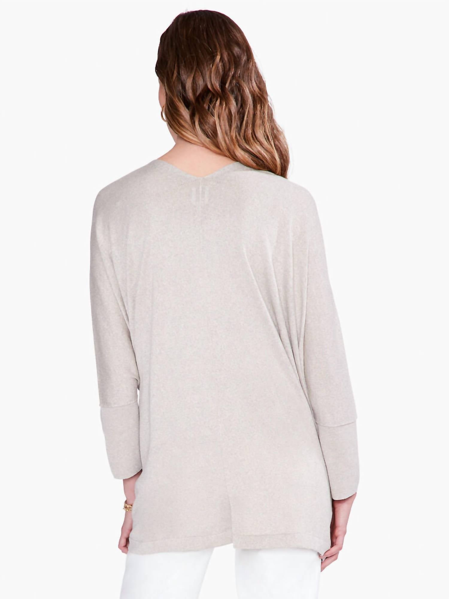 Nic + Zoe Lilith Lurex Cover Up Cardigan in sandshell 1 - women's cardigan - detail view