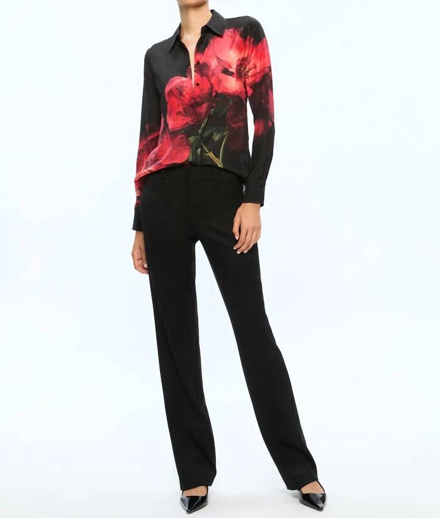 Alice + Olivia - Brady Slim Button Down Top