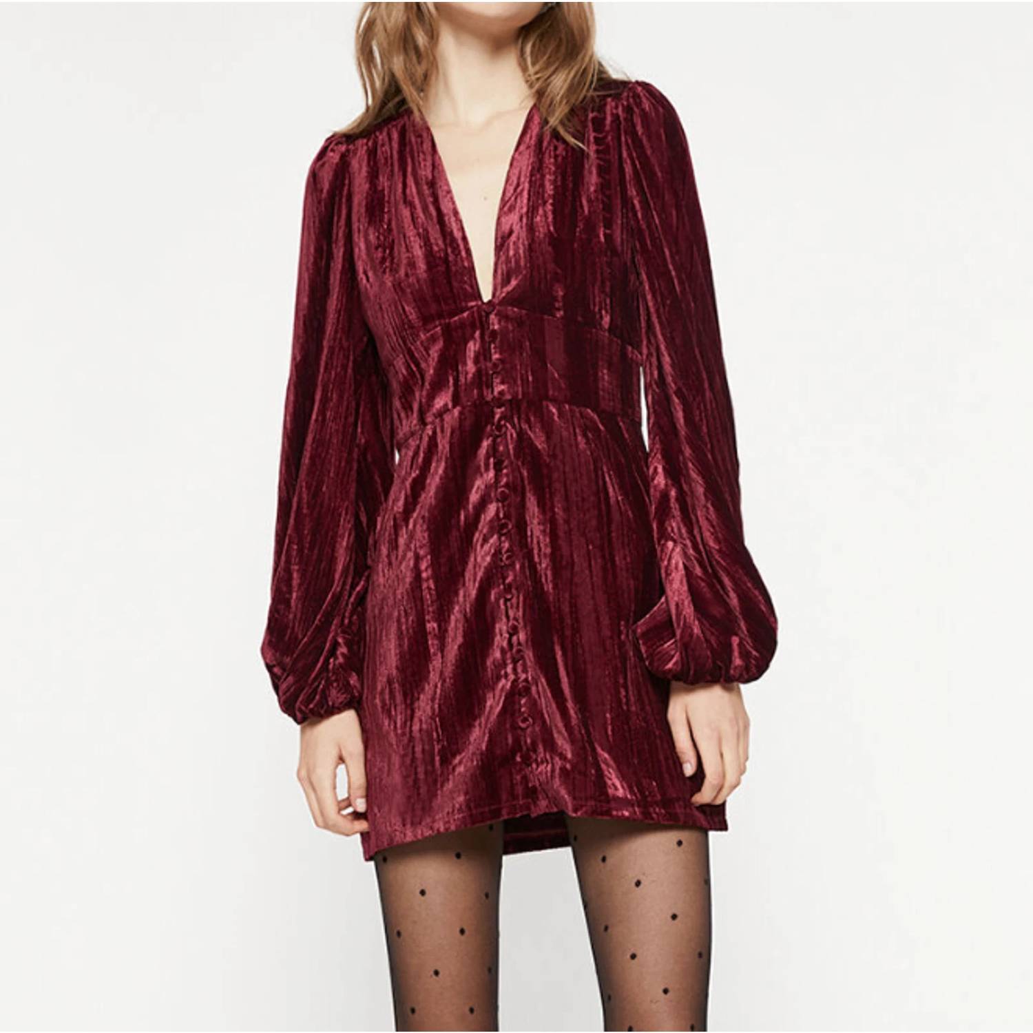 Bardot - Crinkle Velour Mini Dress