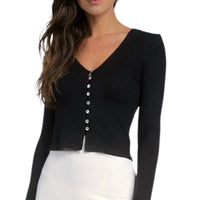 Elan - Yara Button Long Sleeve Top