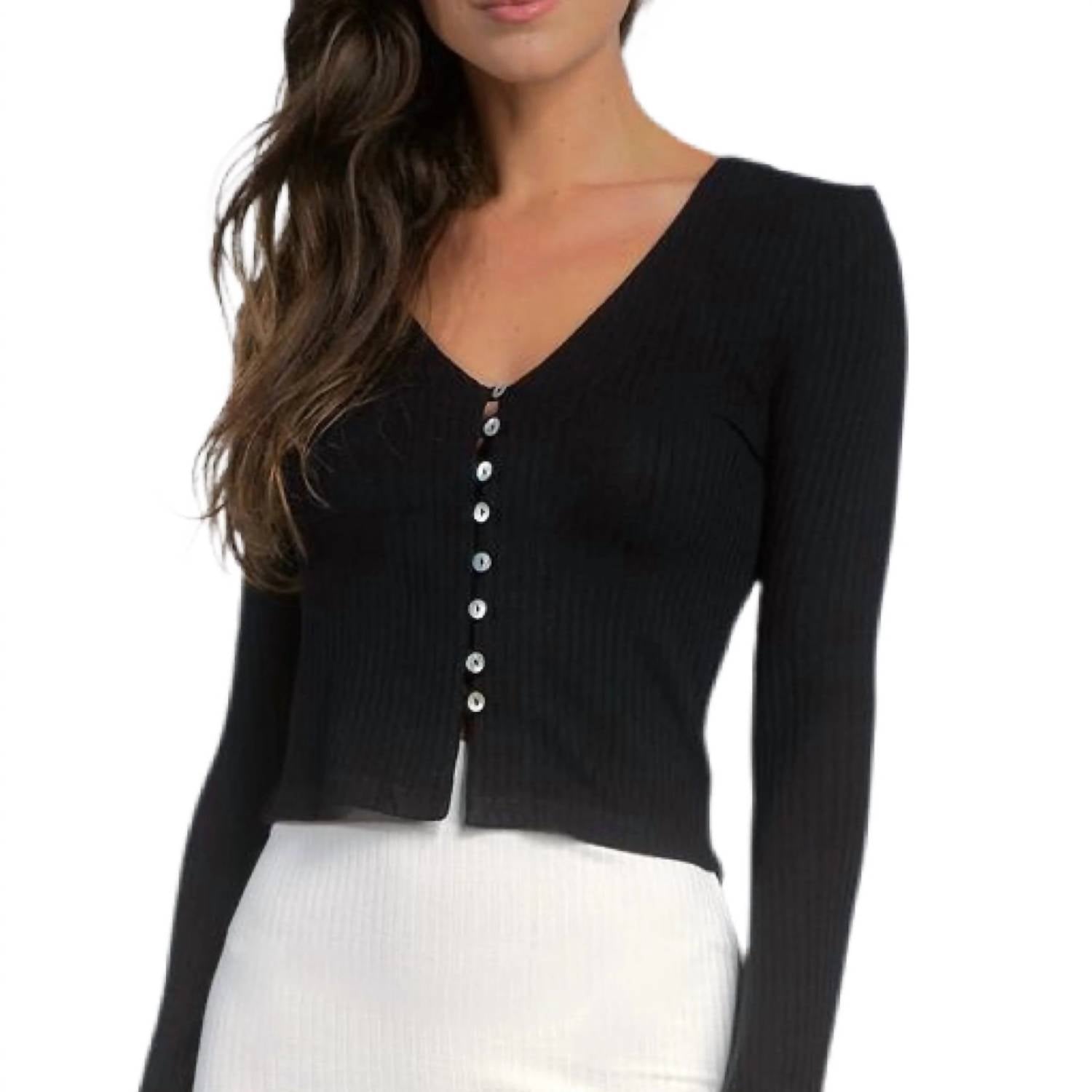 Elan - Yara Button Long Sleeve Top