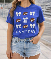 Ali Dee Wholesale - Footballs And Bows Game Day Tee