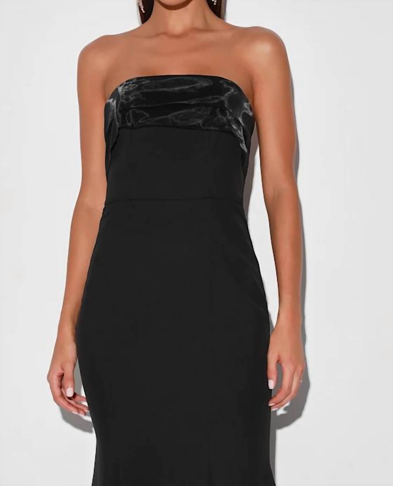 Lulus Brilliantly Bold Strapless Mermaid Maxi Dress in black - women's dress - view 4