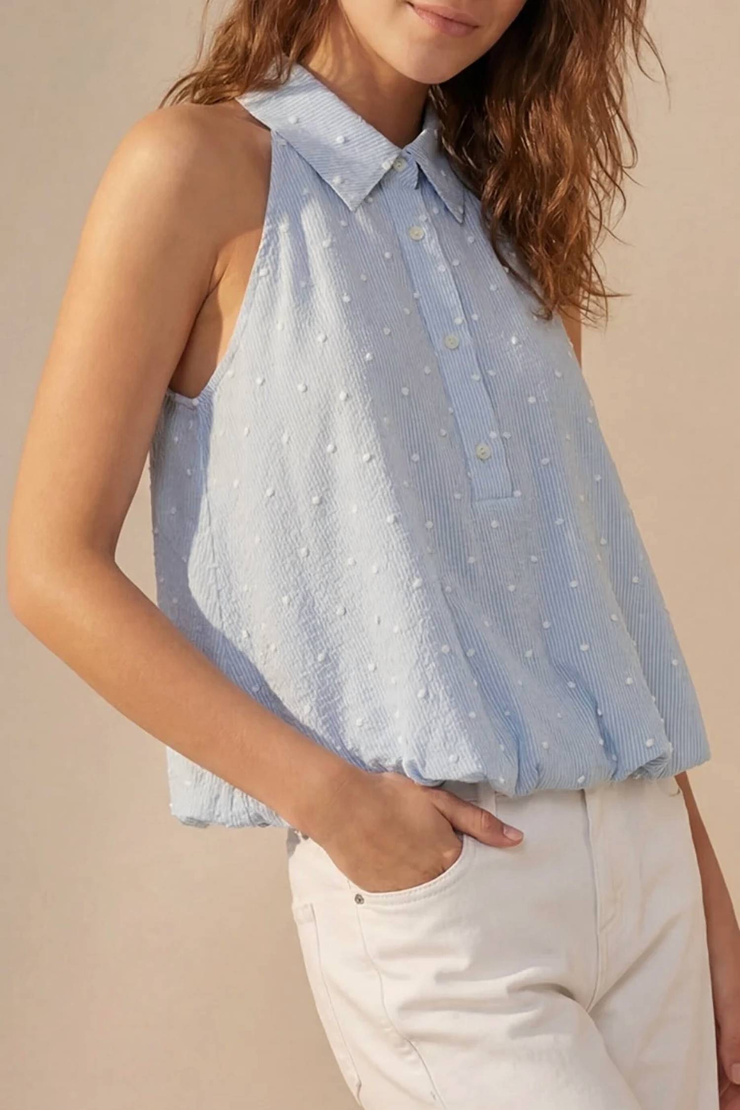 Q2 - Embroidered Polka Dot Blouse