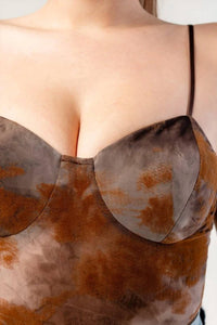 Privy - Aylani Tie Dye Bustier Style Mesh Bodysuit