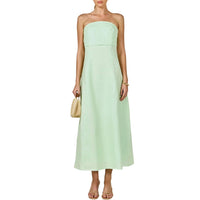 Endless Rose - Lucia Folded Strapless Linen Maxi Dress