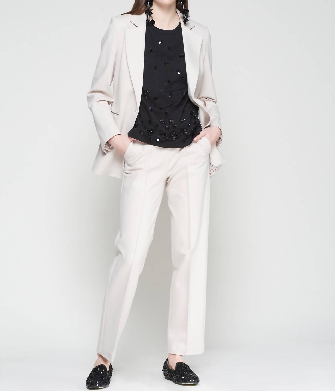 Vilagallo Elisa Straight-leg Trouser in beige - women's pants