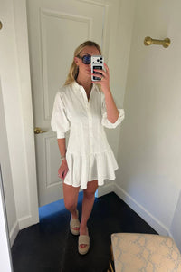 Aureum - Women's Drop Waist Pleated Shirt Dress