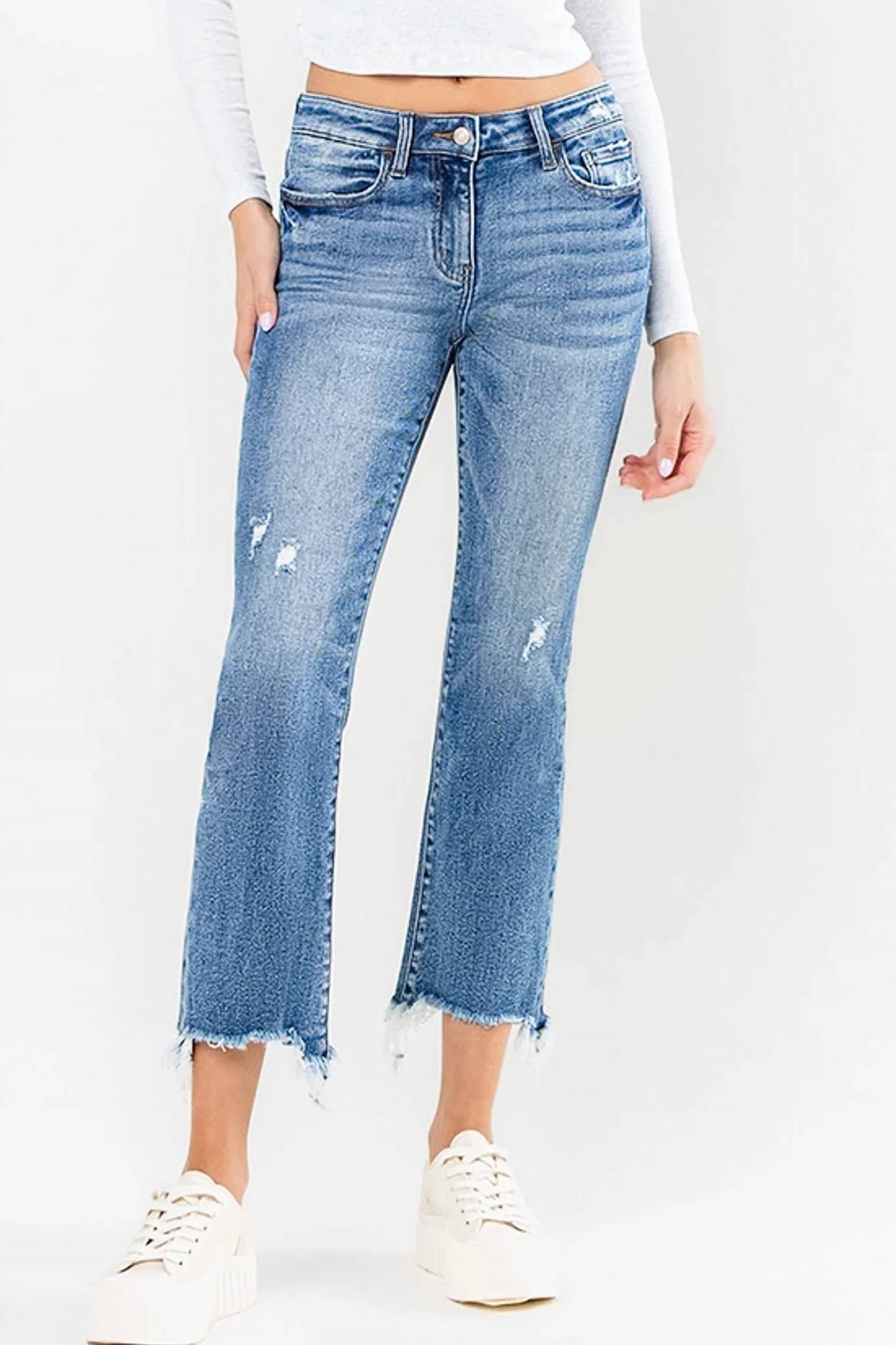 Lovervet - Mid Rise Ankle Bootcut Jeans