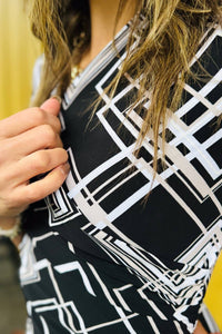 Joseph Ribkoff - Abstract Check Print Dress