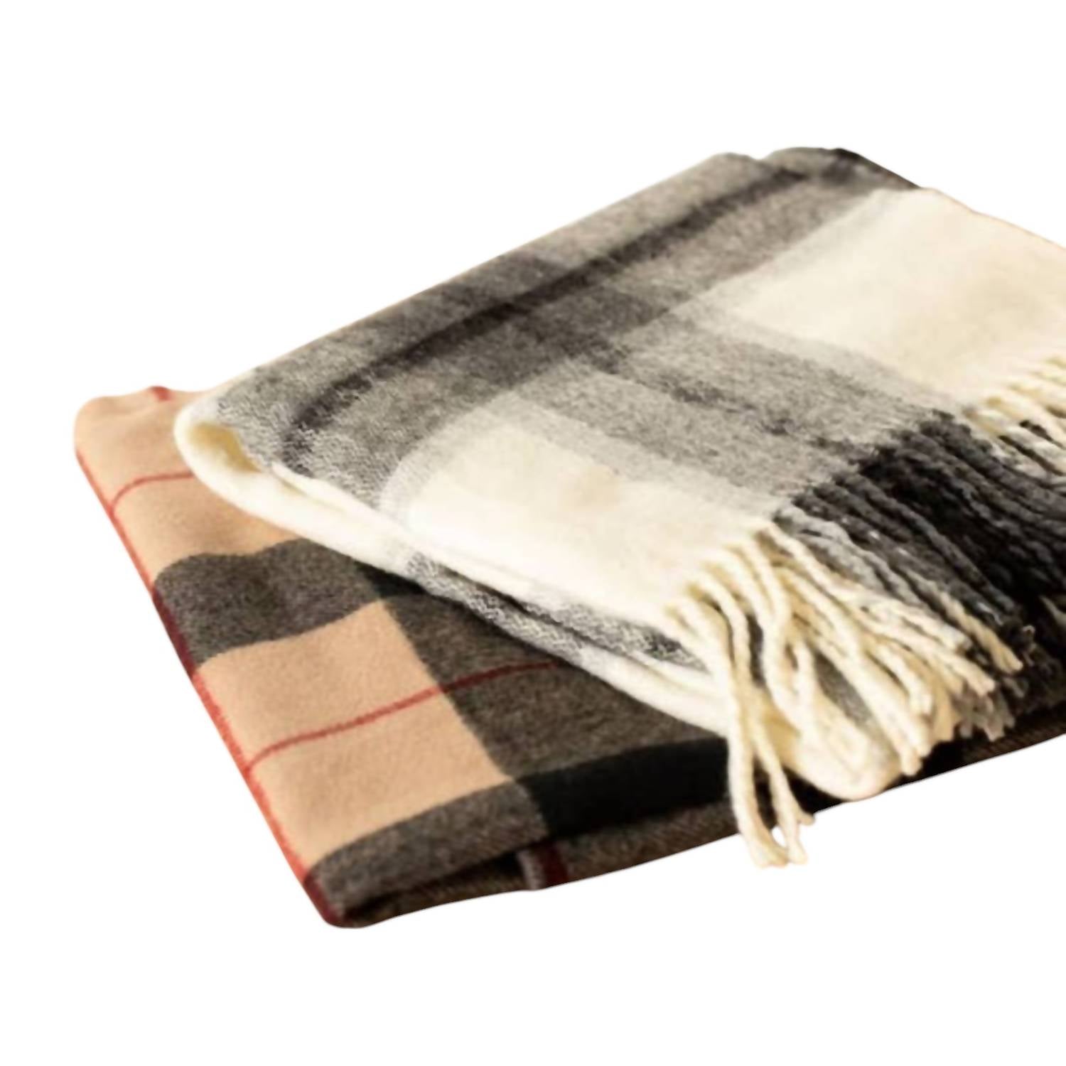 Pretty Simple - Plaid Fringe Blanket Scarf