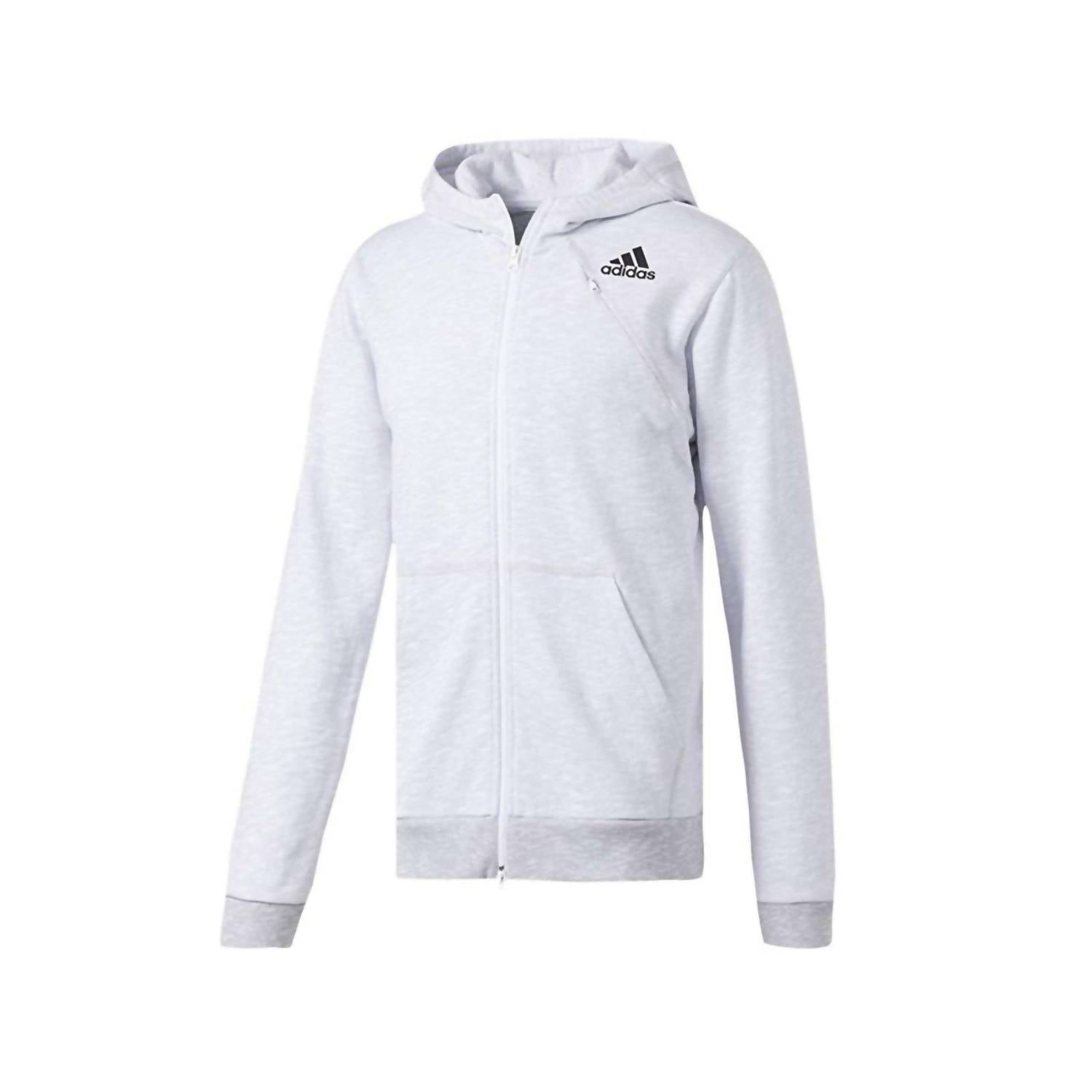 adidas Men's Cross-up Fz Long Hooded Sweatshirt in white - men's shirt - alternate view