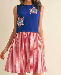Anniewear - Stars & Stripes Sweetheart Mini Dress