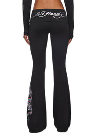 Ed Hardy - Panther Snake Fold Over Yoga Pants