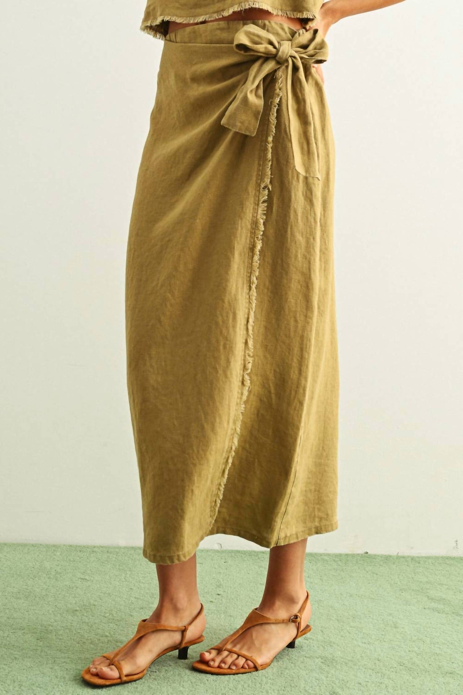 Deon - Blakely Raw Hem Wrap Skirt