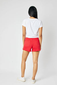 Judy Blue - Mid Rise Garment Dyed Shorts - Plus