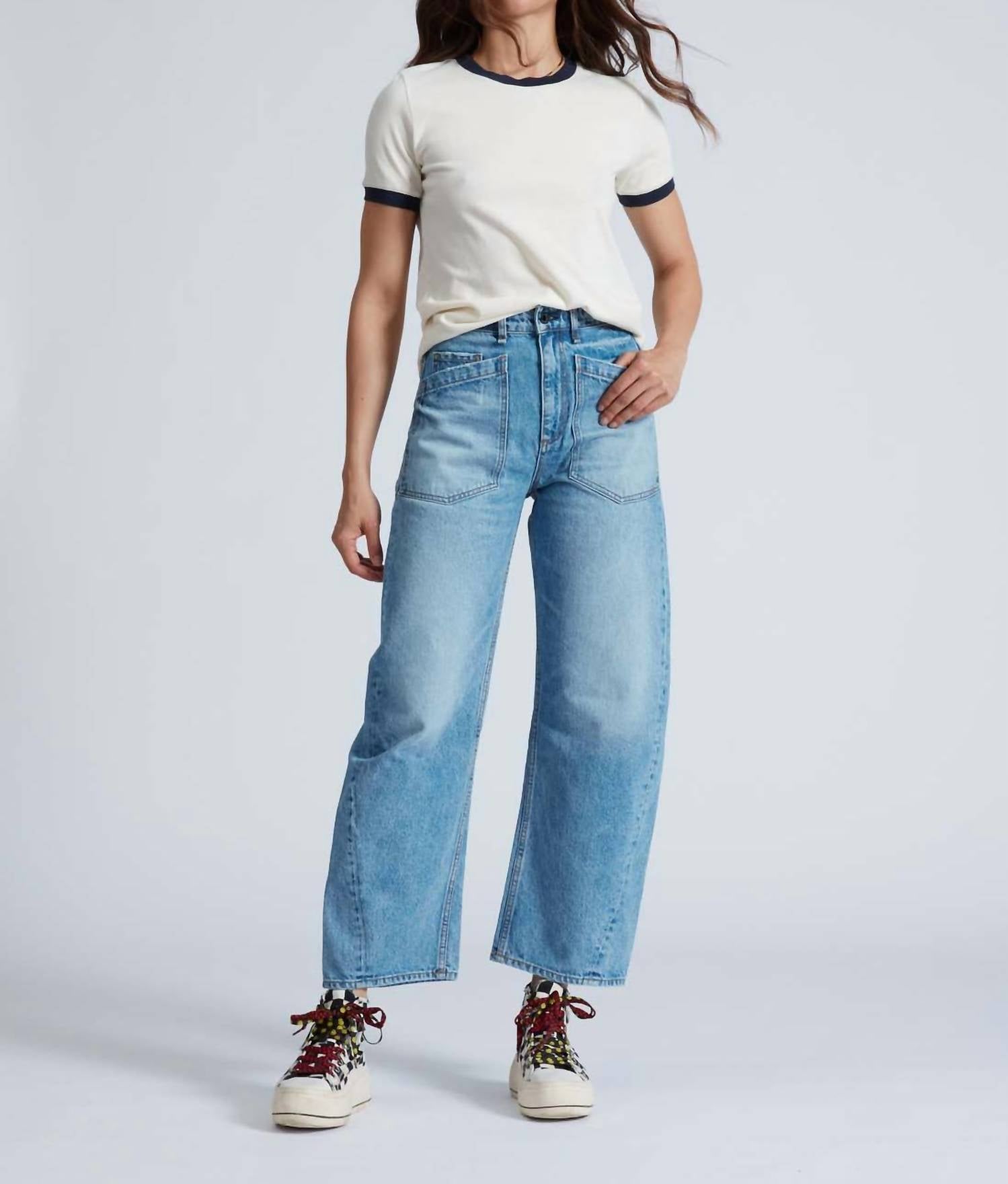 Askk Ny - Twisted Cropped Barrel Leg Jeans