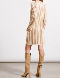 Tribal - Fannie Funnel Neck Jacquard Mini Sweater Dress