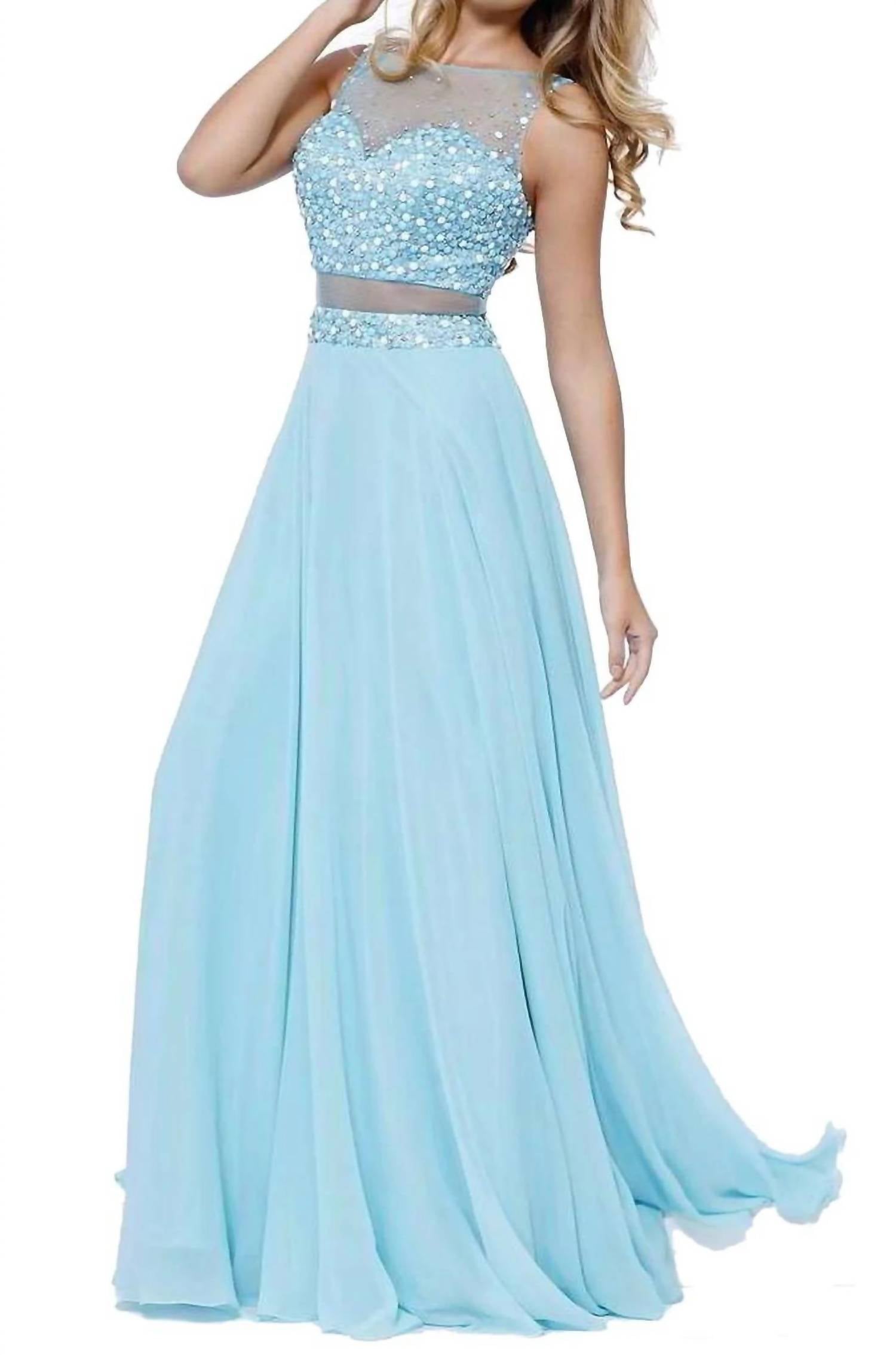 Nox Anabel - Long Chiffon Beaded Dress