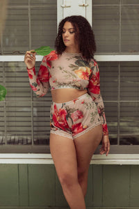 Kilo Brava - Mesh Long Sleeve Crop Top